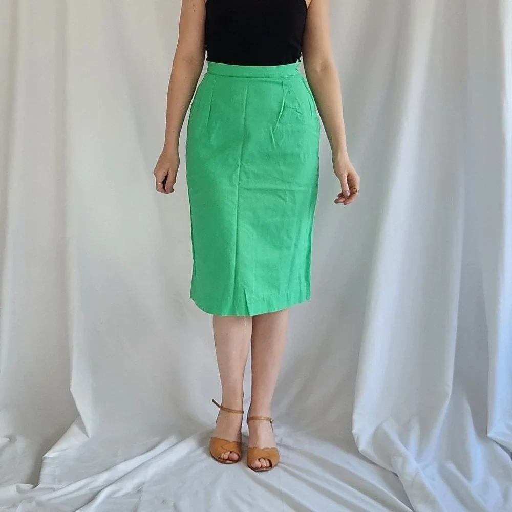 60s Bright Green‎ Skirt Suit
